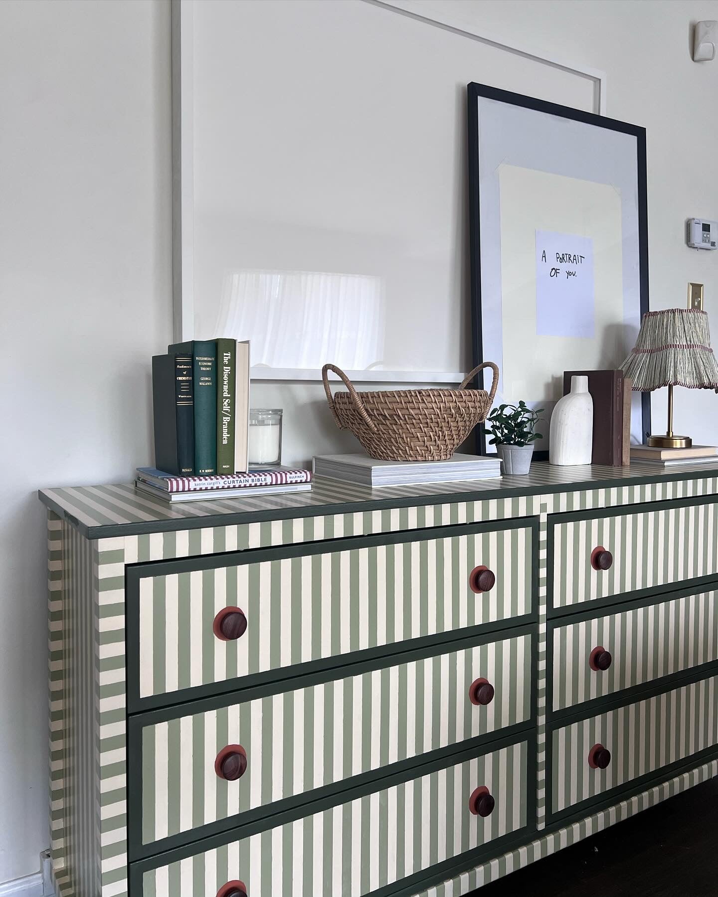 Green Striped Dresser