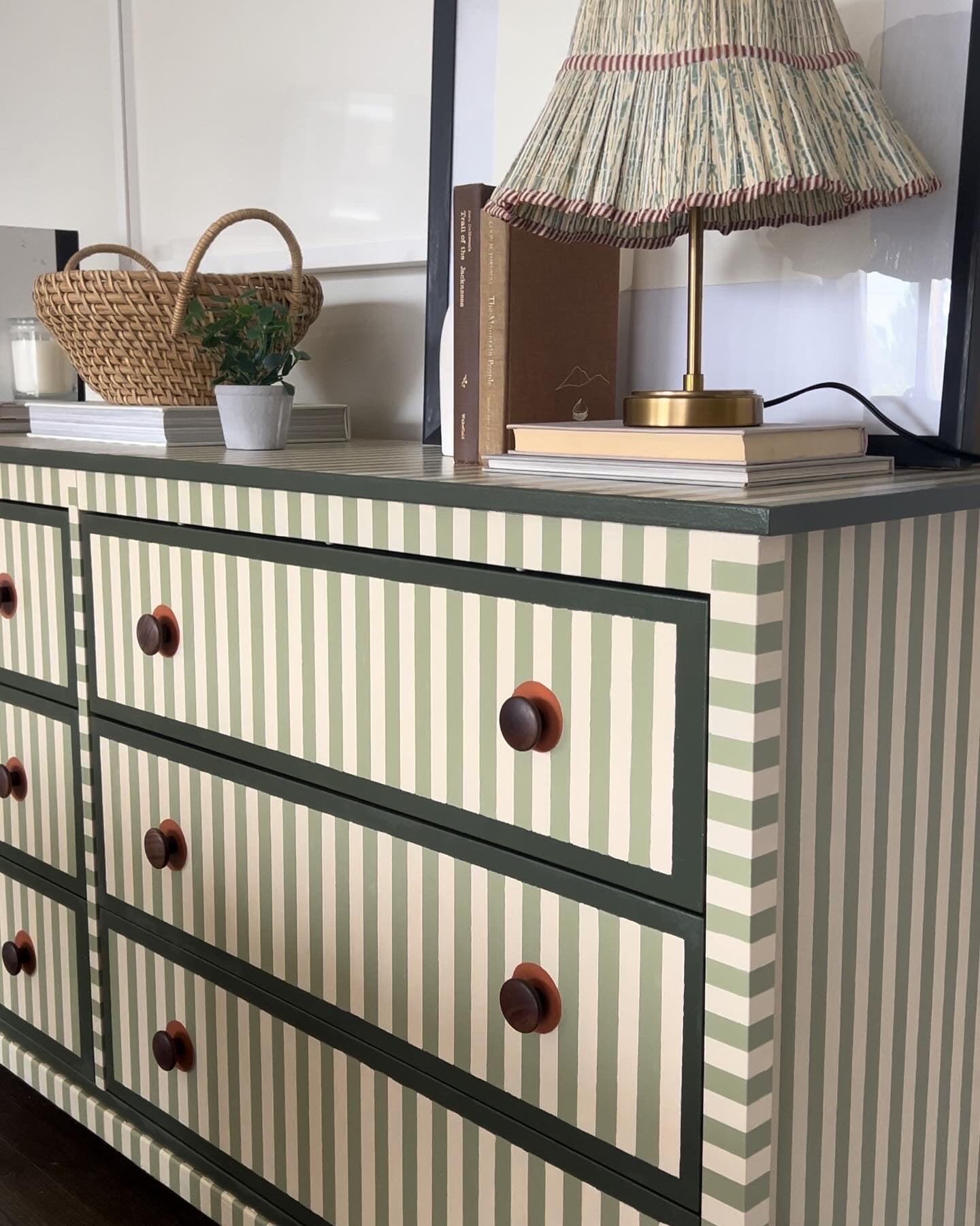 Green Striped Dresser