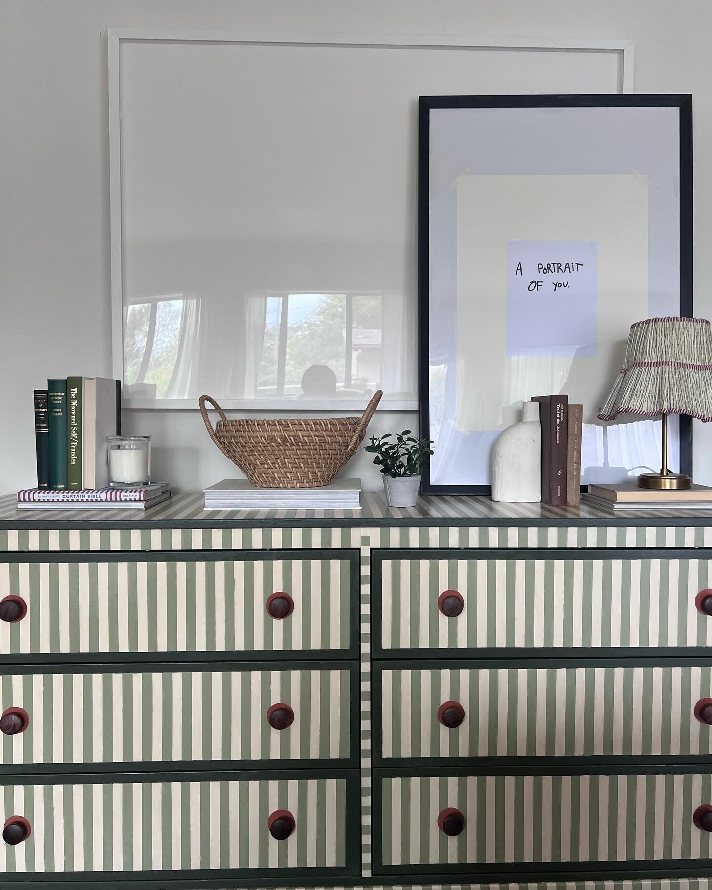 Green Striped Dresser