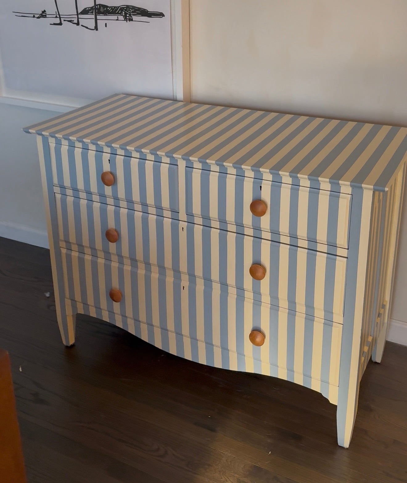 Blue and White Striped Dresser #06 Blue and White Striped Dresser #06
