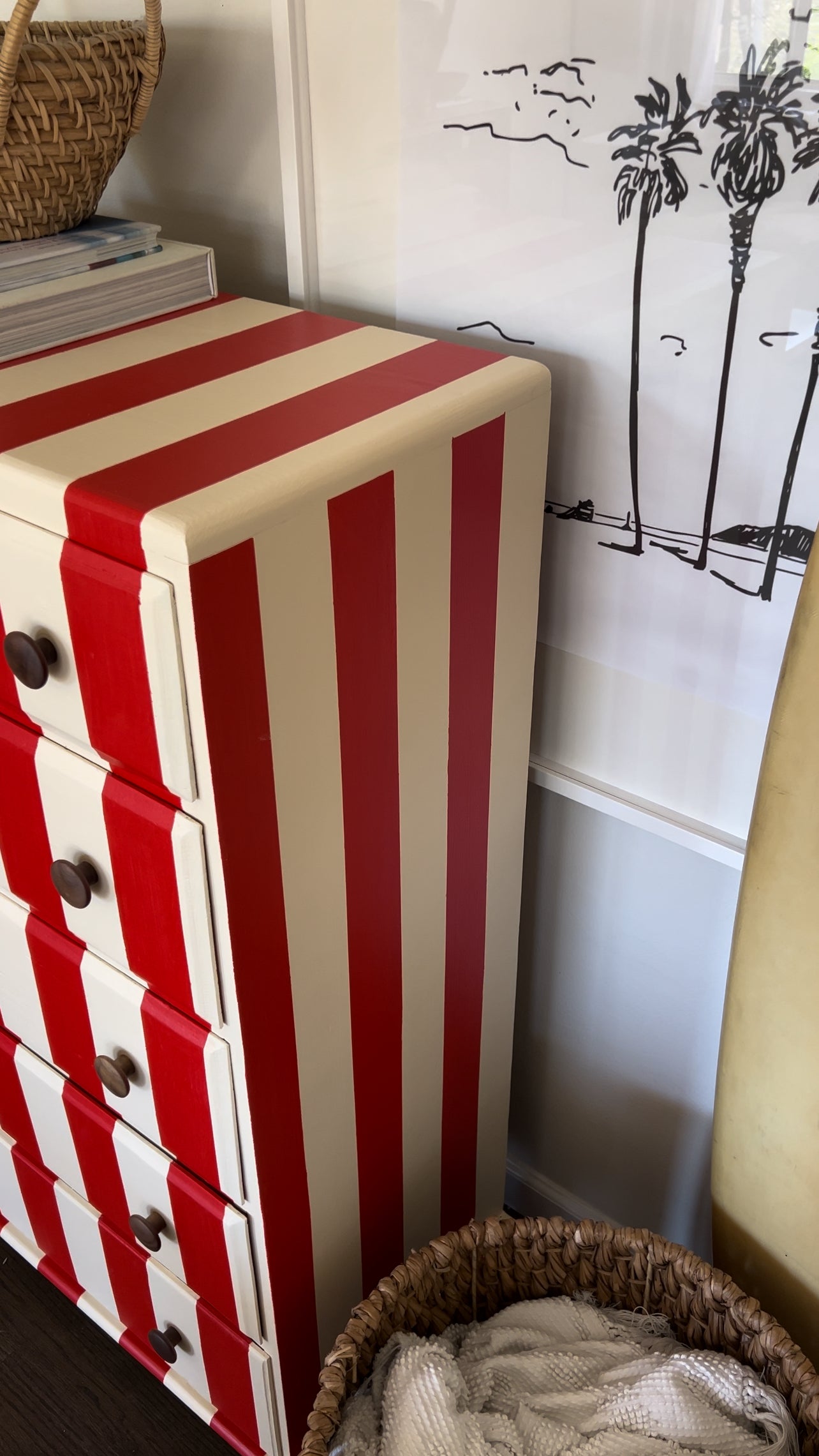 Red and White Striped Tallboy