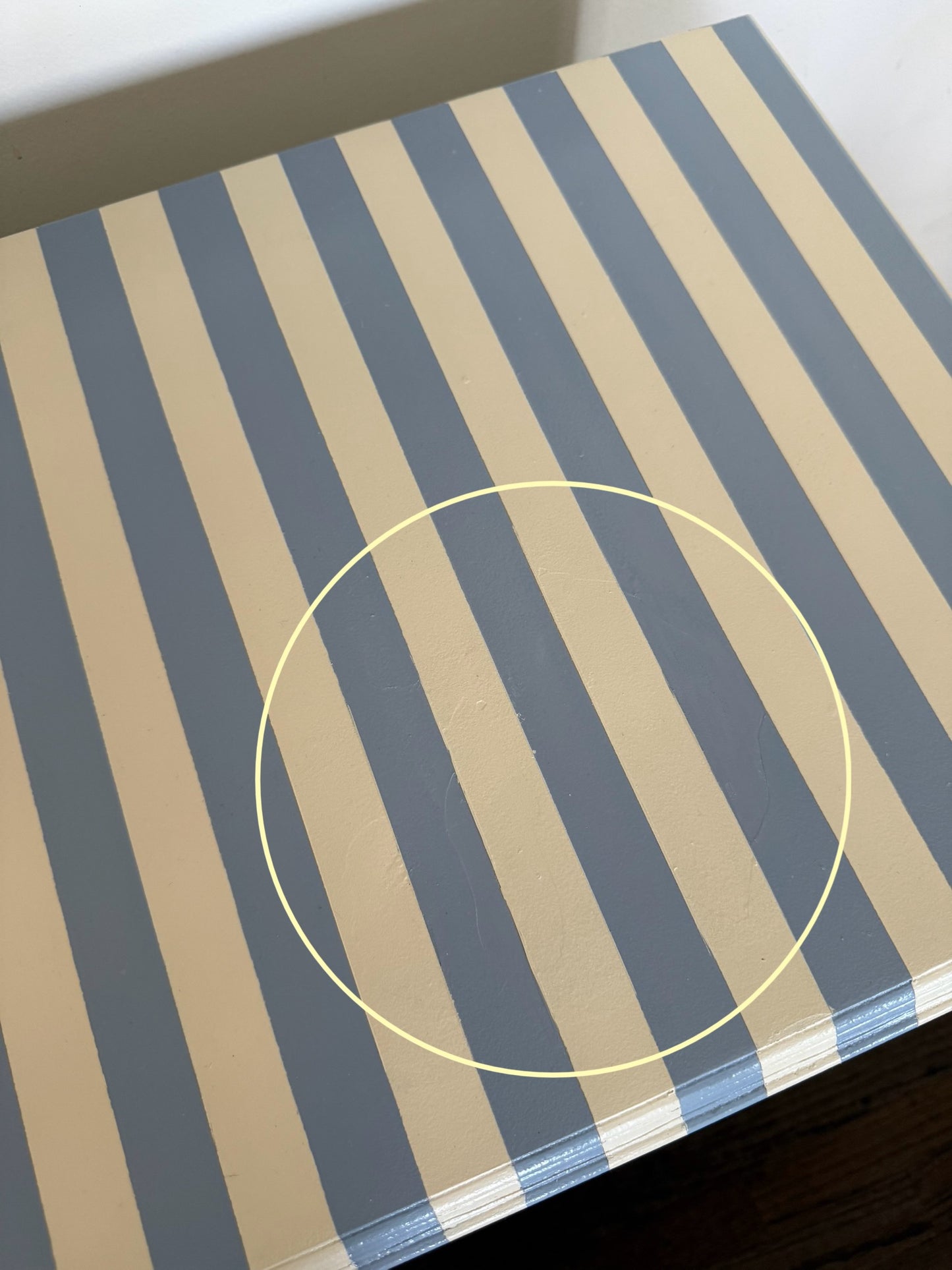 Blue & White Striped Nightstands #2