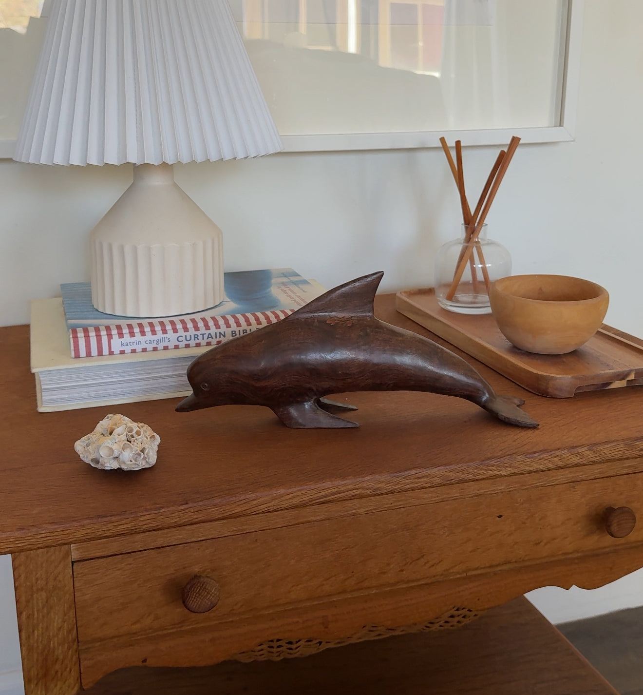 Vintage Wooden Carved Dolphin
