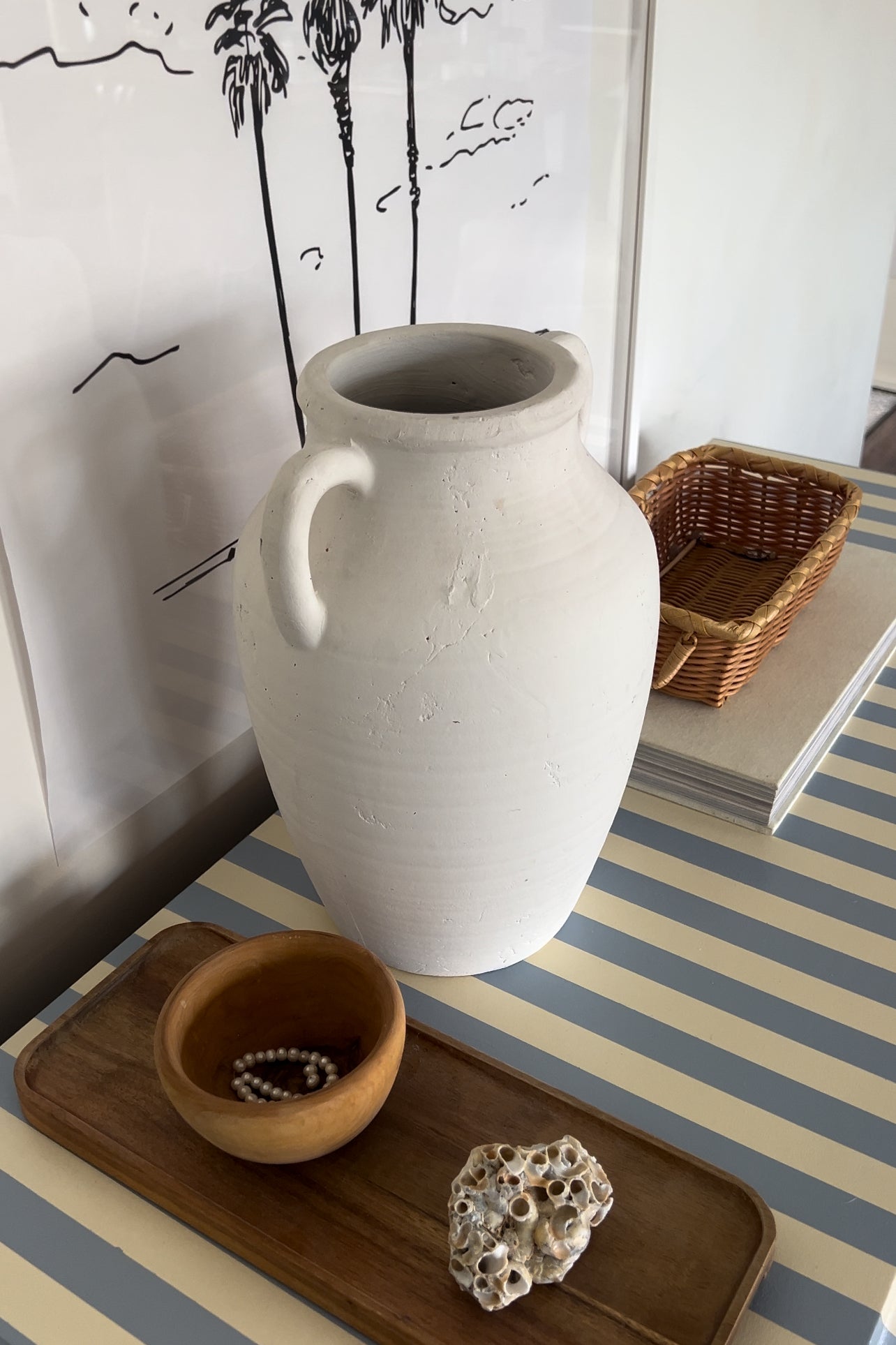 White Washed Olive Pot