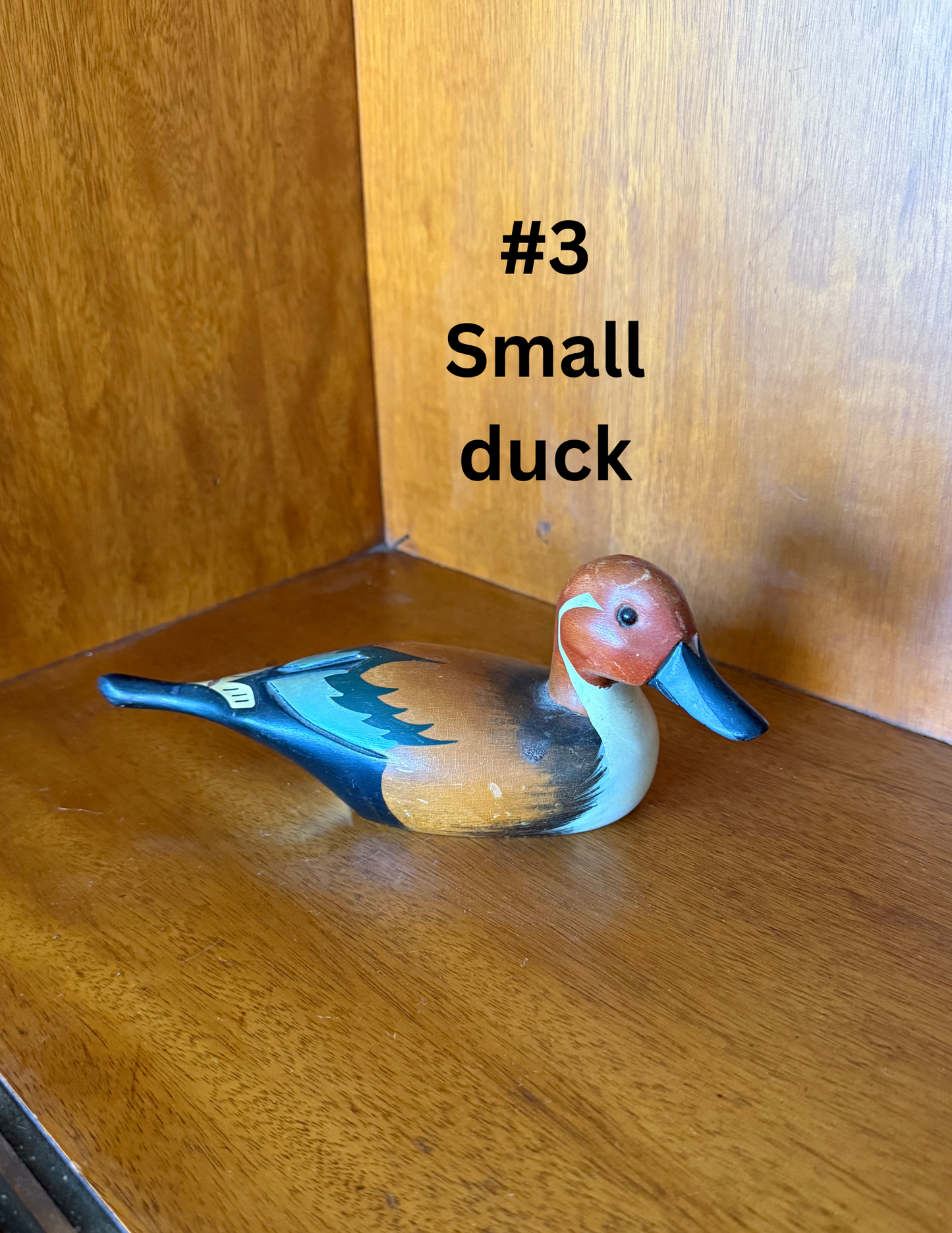 Small Wooden Duck (Mahogany Head)
