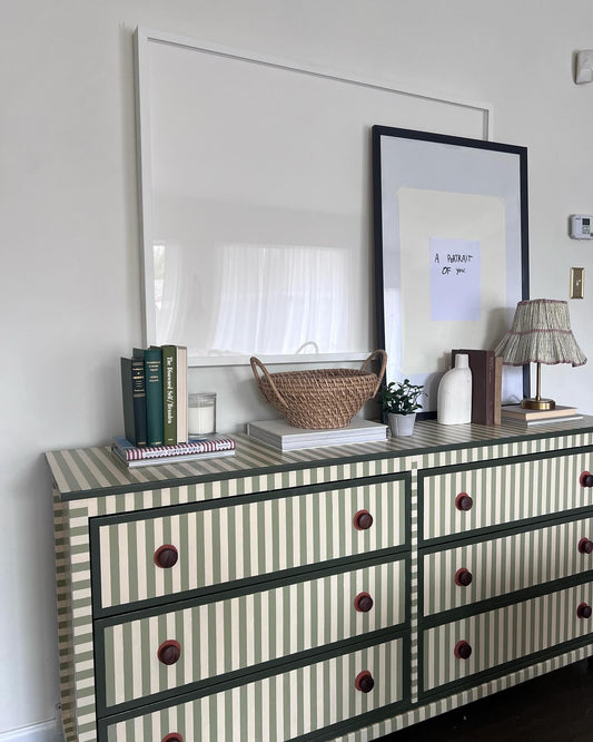 Green Striped Dresser