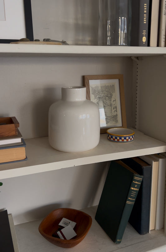 White Round Vase