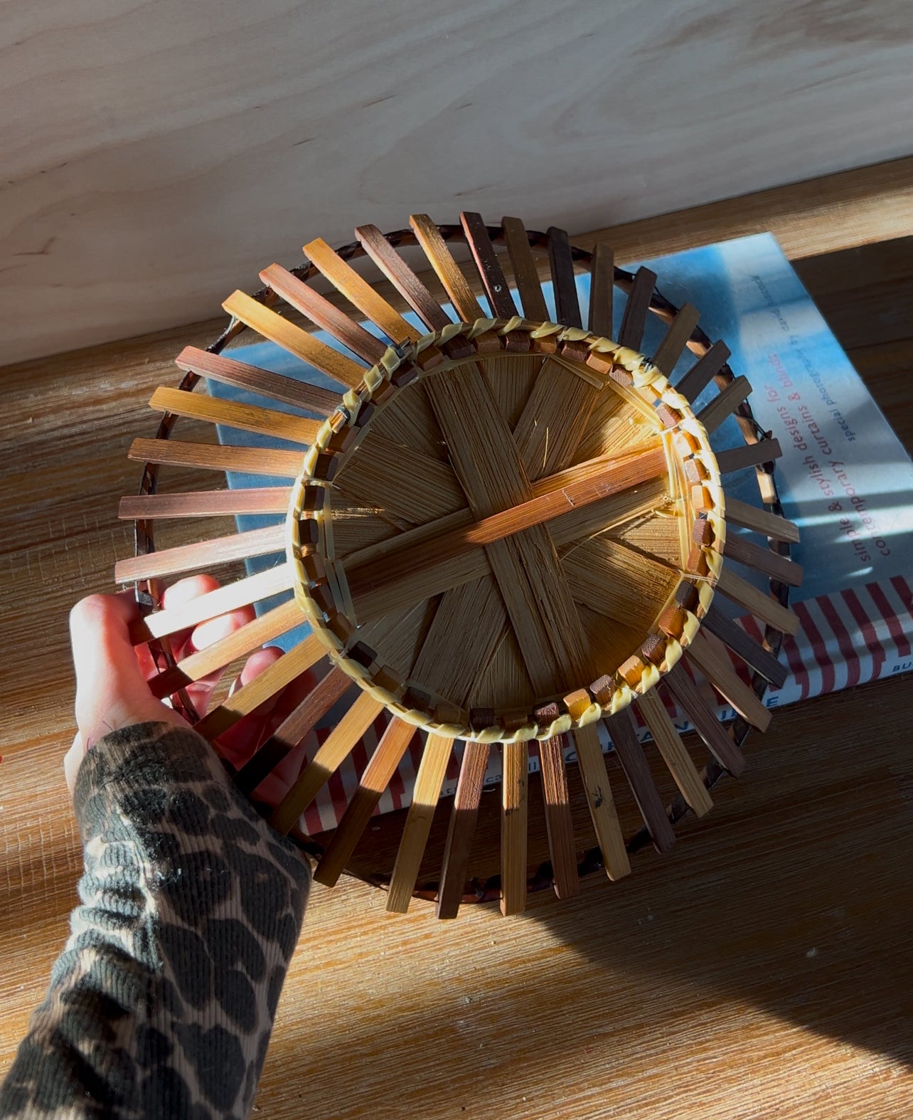 Wood Slat Basket