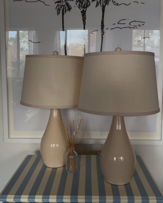 Pair of Cream Lamps