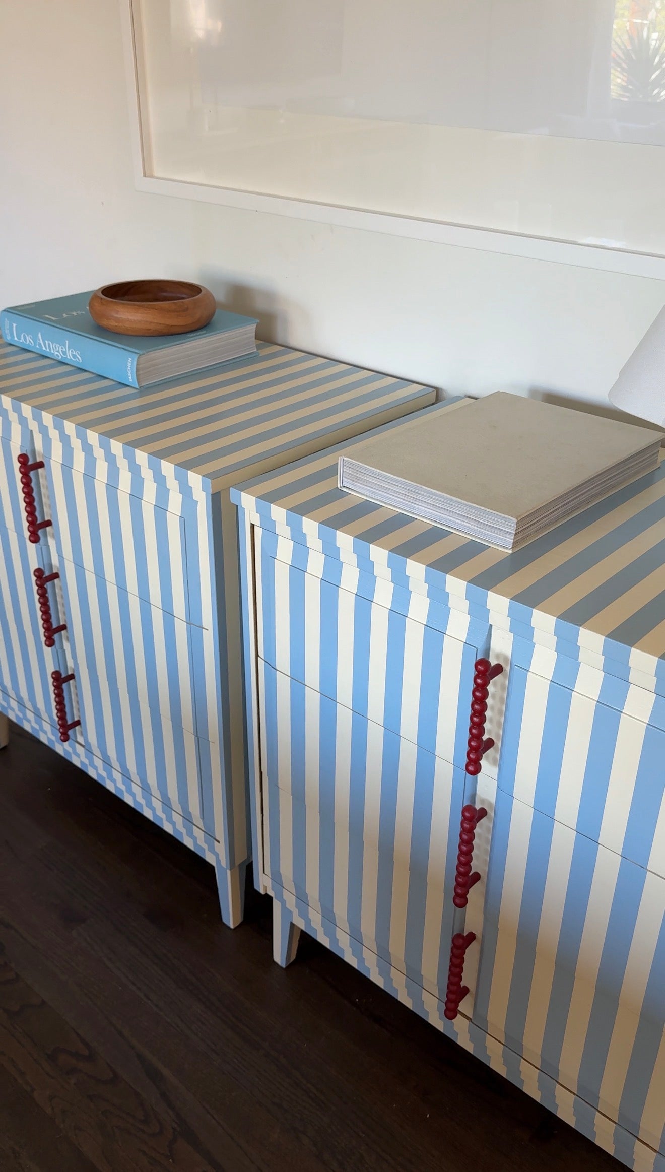Blue and White Striped Dresser #12