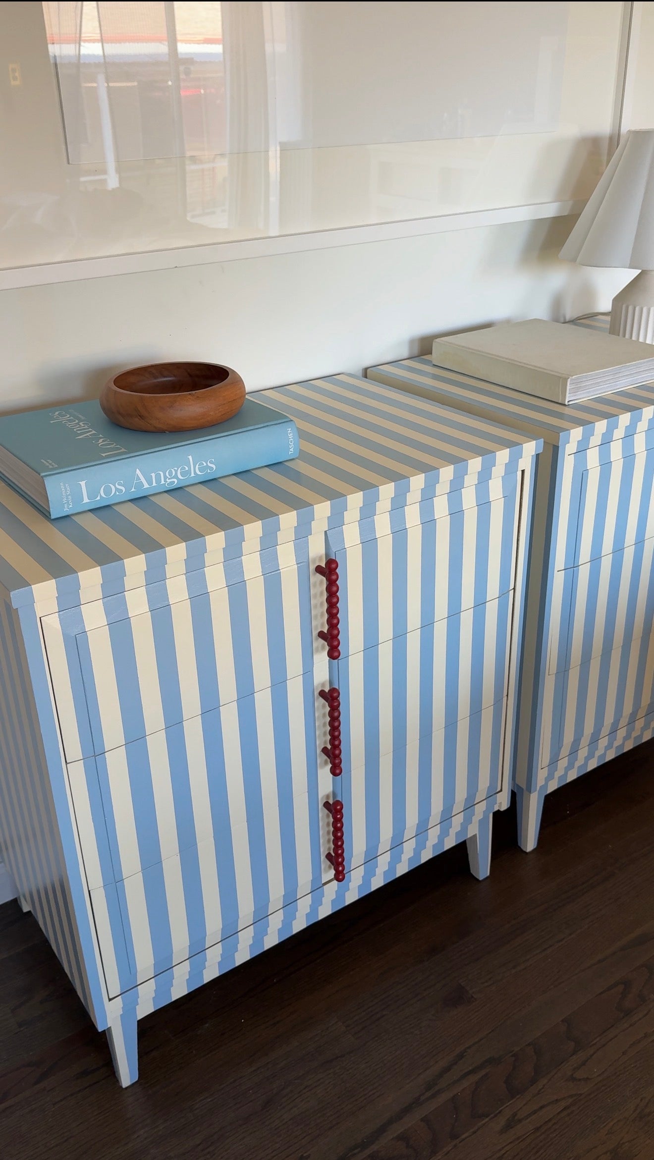 Blue and White Striped Dresser #12