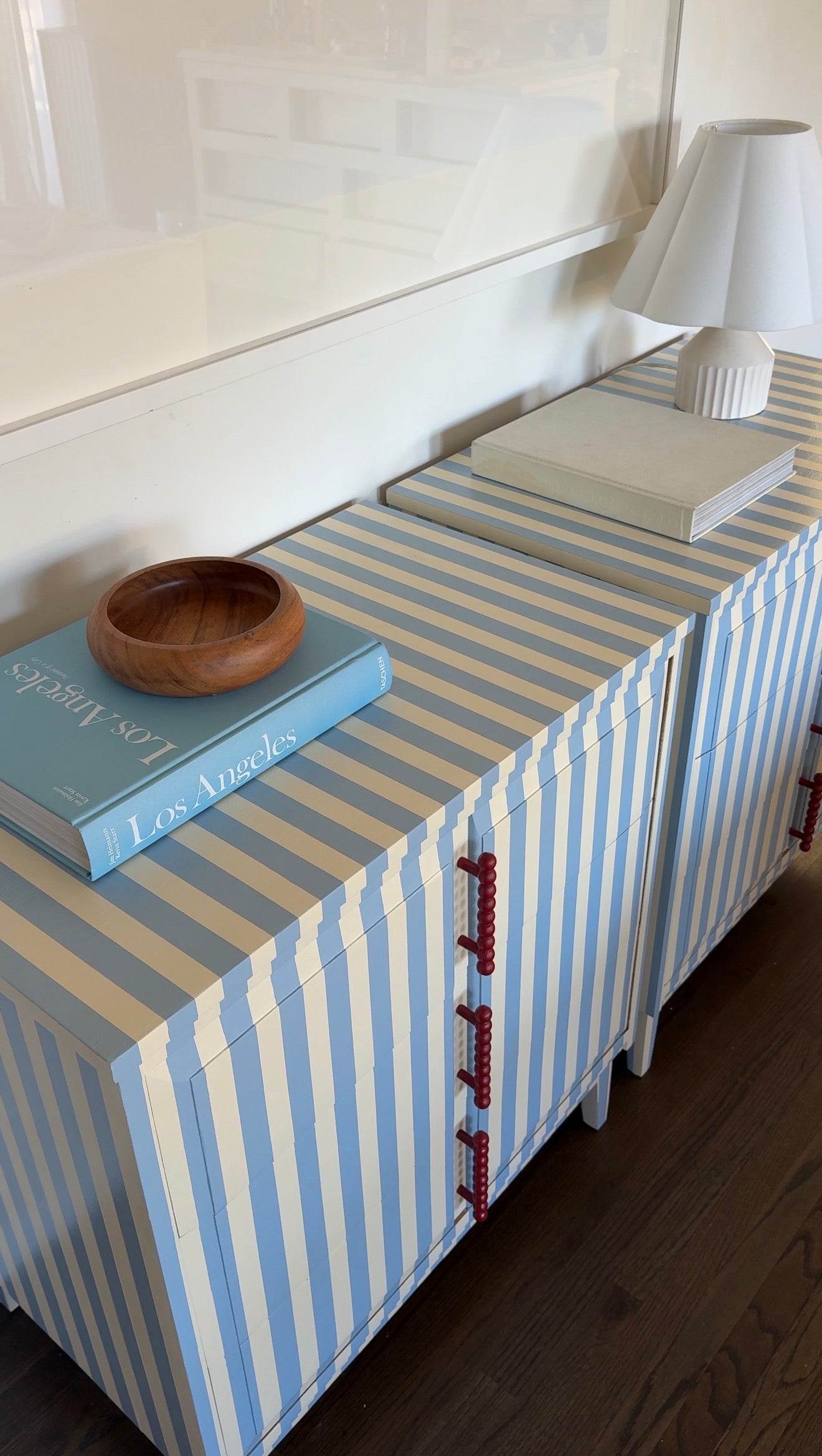 Blue and White Striped Dresser #12