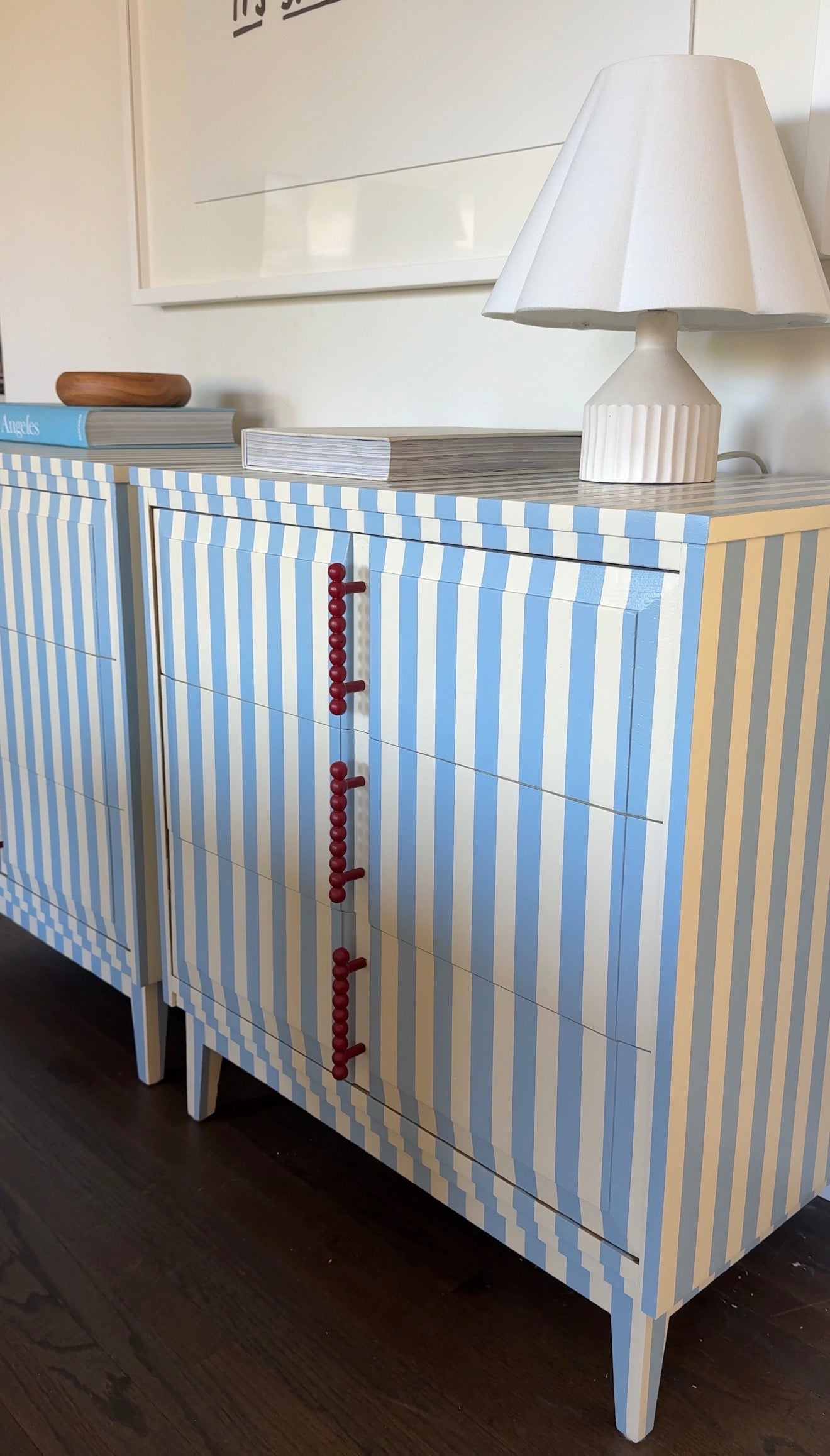 Blue and White Striped Dresser #12