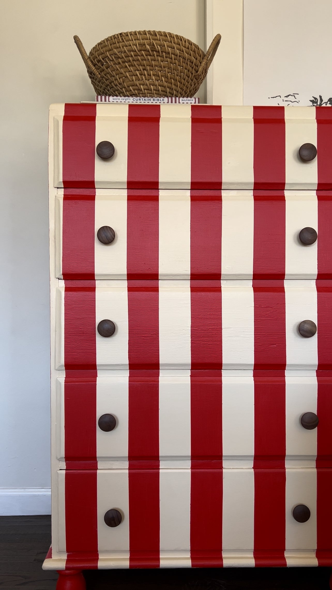 Red and White Striped Tallboy