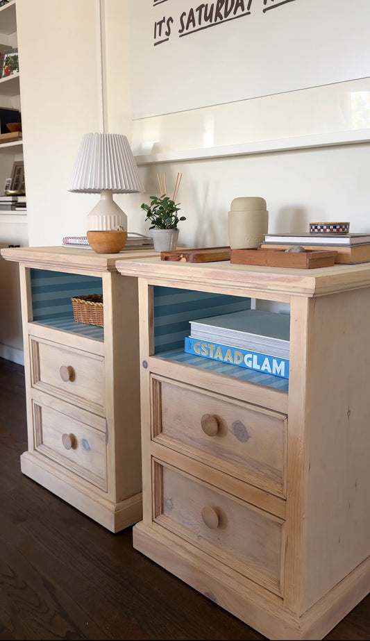 White Pine Striped Dressers