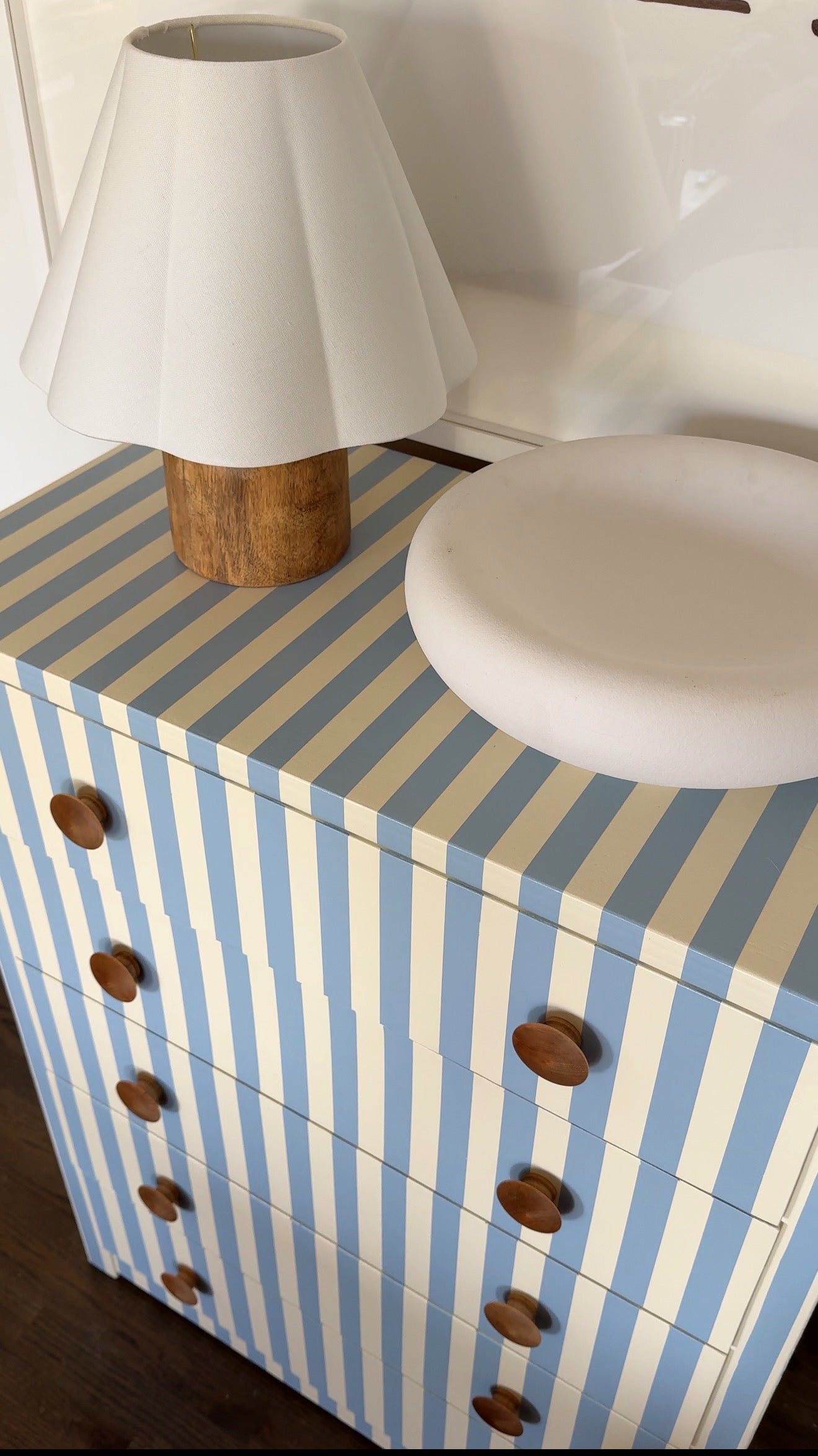 Blue and White Striped Dresser #11